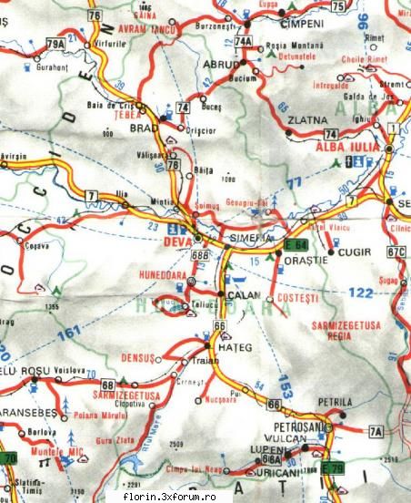 harta turistica fiecarui judet parte hunedoara