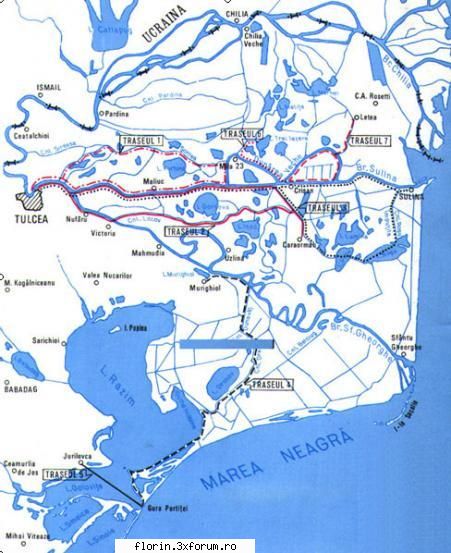 delta dunari trasee nr. tulcea canalul mila girla sireasa girla sontea canalul olguta dunarea veche