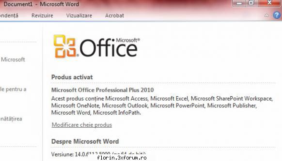 microsoft office plus 2010 retail mai sus limba limba romana instalati dupa pachetul bazaiar pentru