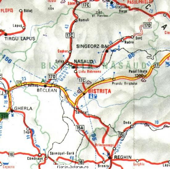 harta turistica a fiecarui judet in parte - Bistrita-Nasaud - Travel & Geographic